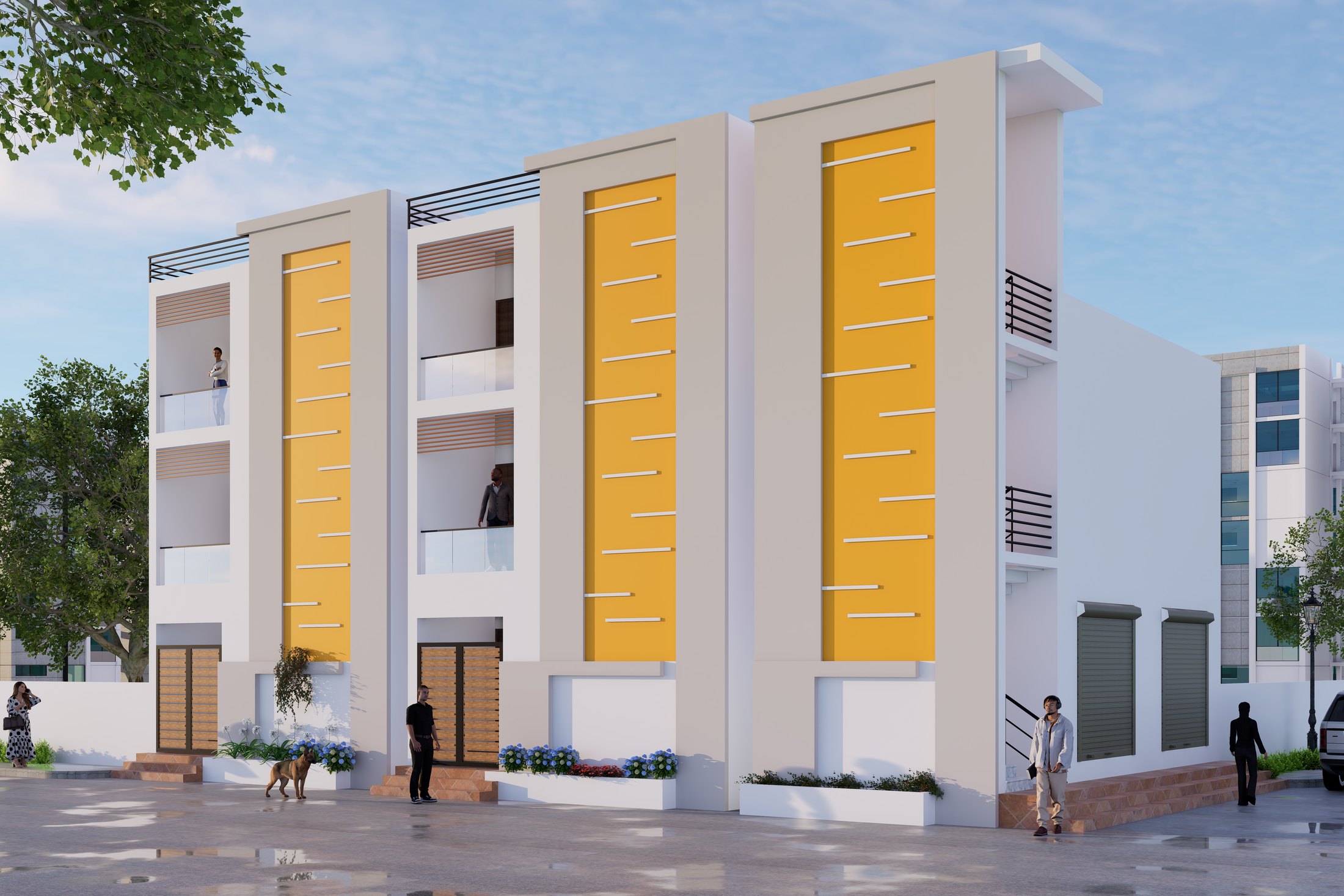 Completed multi-unit residential elevation project in Polur